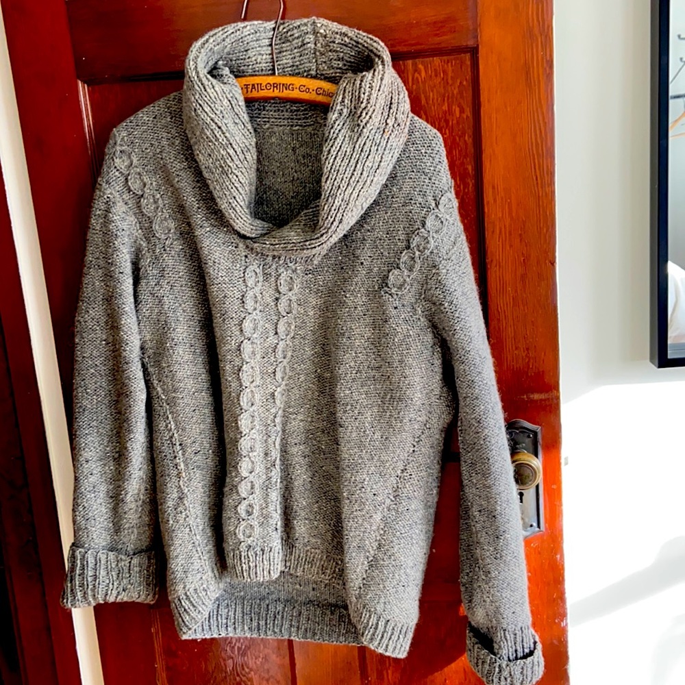 Hand knit 100% wool sweater